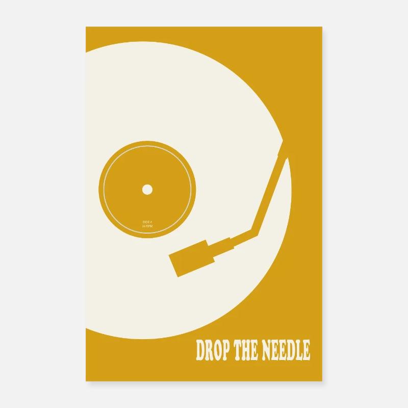 Drop The Needle Turntable Poster Poster 40x60 cm