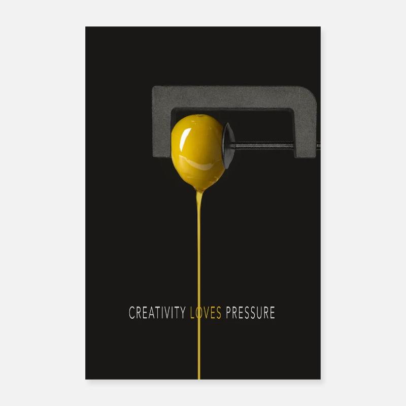 Affiche minimaliste La créativité aime la pression Poster 40 x 60 cm