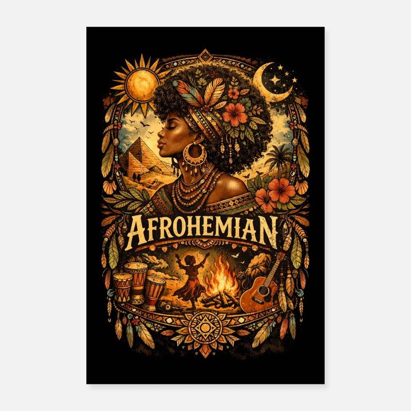Afrohemian Fire Ritual Poster 16" x 24" (40x60 cm)