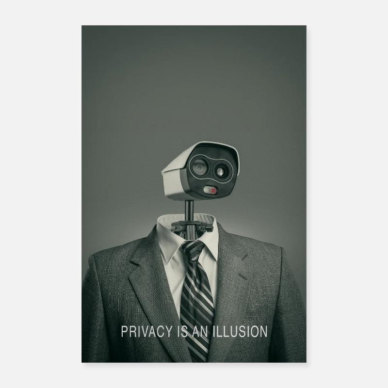 La confidentialité est une illusion Affiche minimale Poster 40 x 60 cm