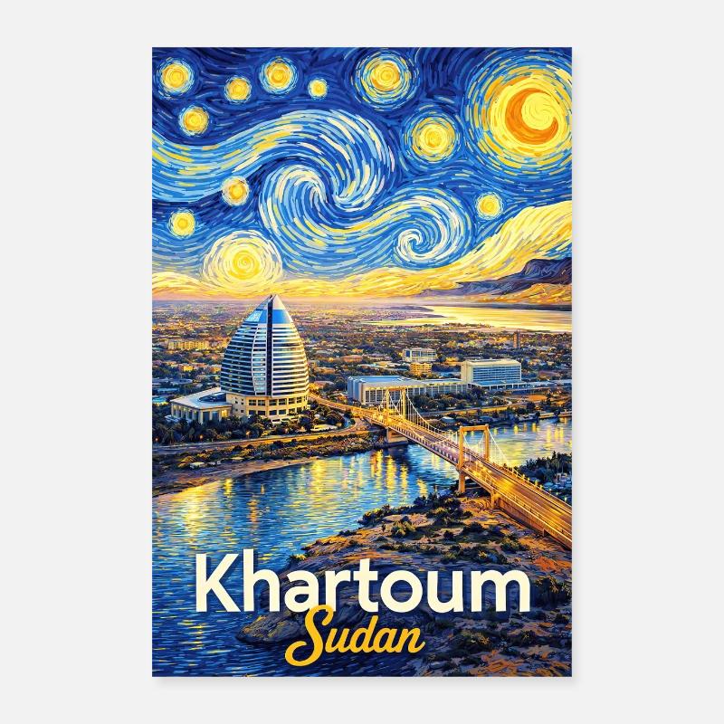 Style Rêve de la Skyline de Khartoum Poster 40 x 60 cm