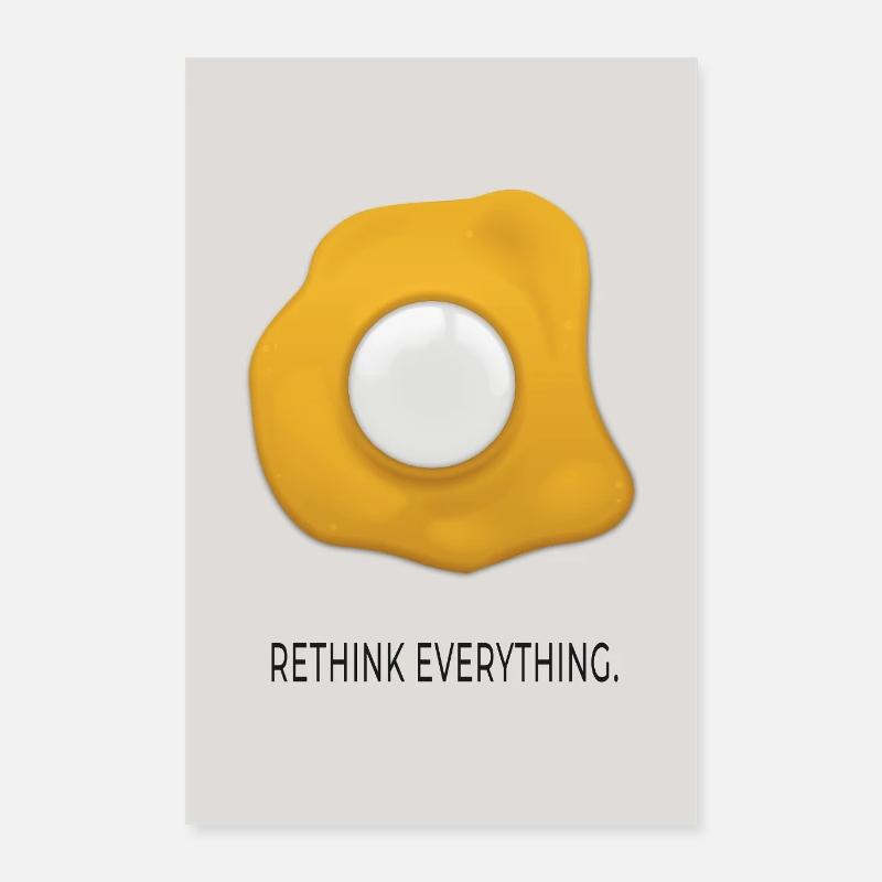 Affiche minimaliste d’œufs Rethink Everything Poster 40 x 60 cm