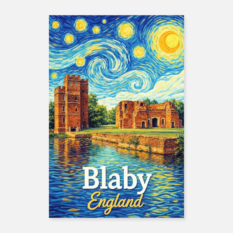 Blaby England Ruins dans le Vortex des Étoiles Poster 40 x 60 cm