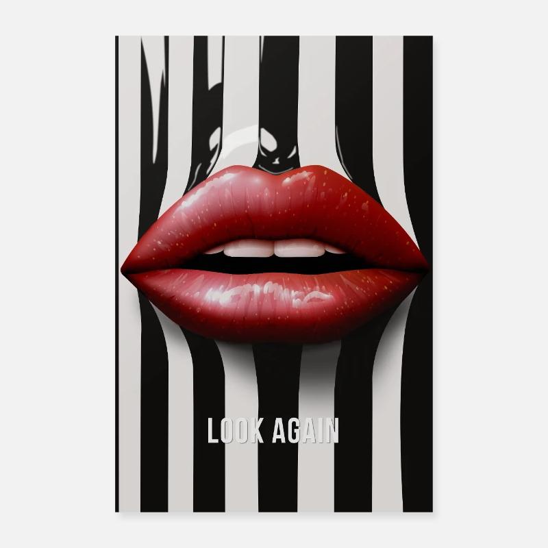 Look Again Lips Fashion Statement Design Poster 40 x 60 cm