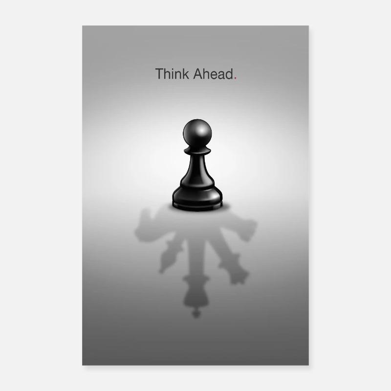 Think Ahead Minimal Mindset Design Poster 16" x 24" (40x60 cm)