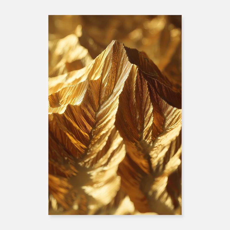Golden Ridge Abstract Mountain Poster 16" x 24" (40x60 cm)