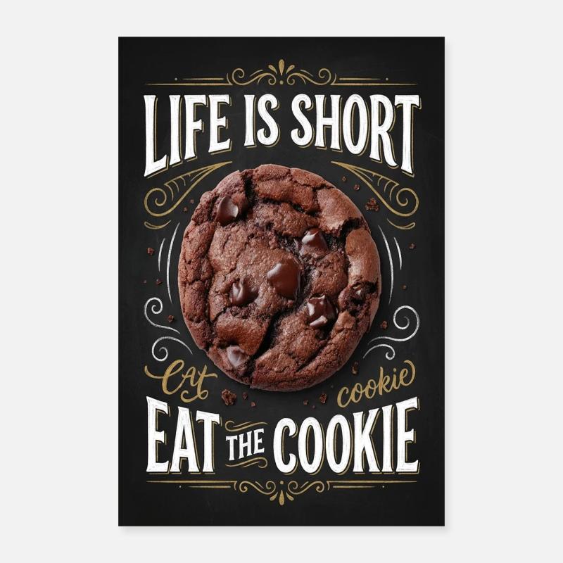 La vie est courte Mange le cookie Poster 40 x 60 cm
