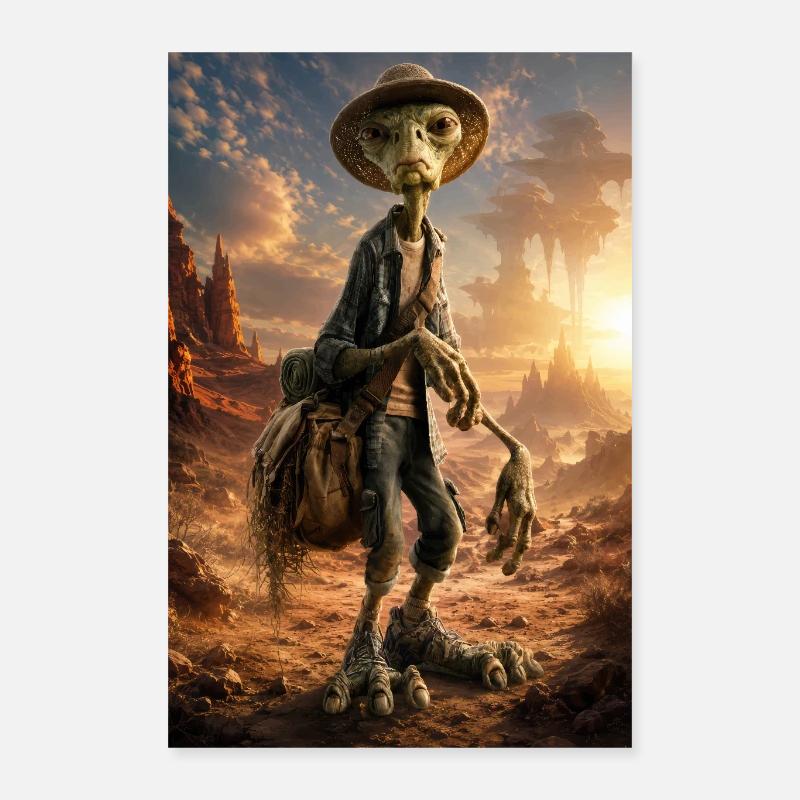 Dustbound Hitchhiker in Dunes Poster 16" x 24" (40x60 cm)