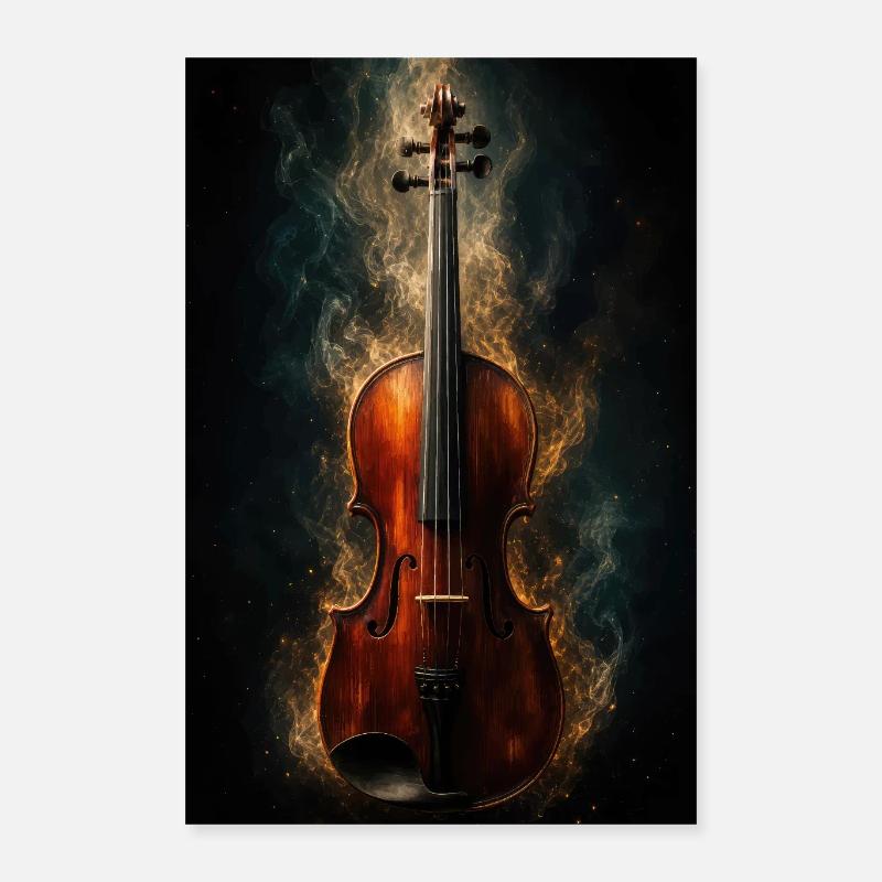 Lumière du violon enflammé Poster 40 x 60 cm