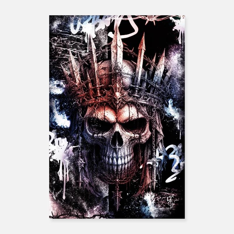 Dunkler gotischer Stadtschädel / Schädel Poster 40x60 cm