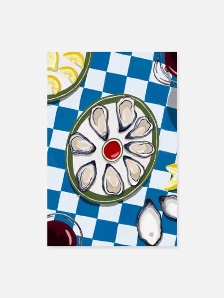 Oyster Party - Poster 40x60 cm - Weiß