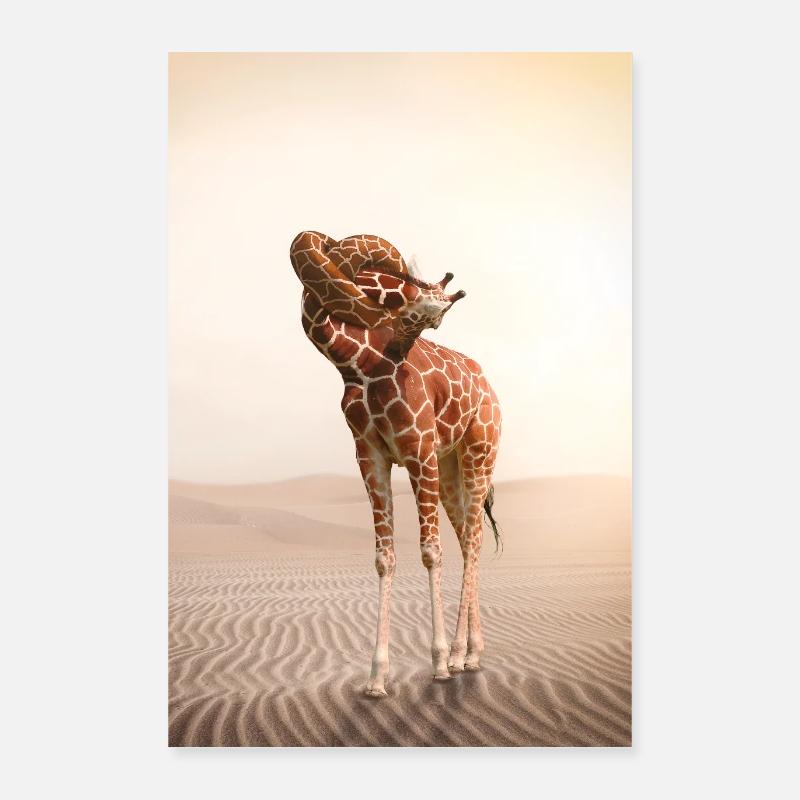 Giraffe with a knot in the throat Poster 16" x 24" (40x60 cm)