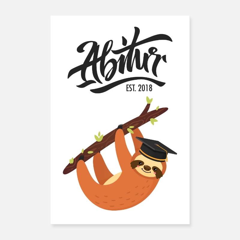 Lycée Est. 2018 - conception de graduation de paresseux Poster 40 x 60 cm