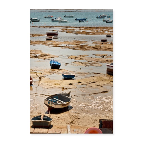 Fischer Boote am Strand von Cadice Andalusien - Poster 40x60 cm