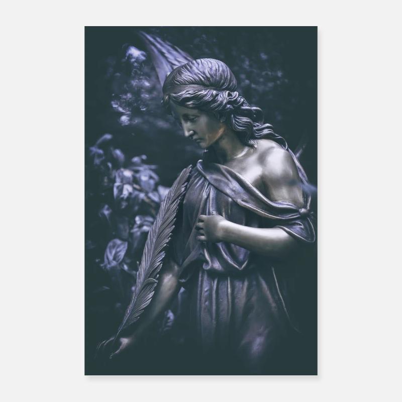 Grabengel Bronze Figur Friedhof Engel Trauer Poster 40x60 cm