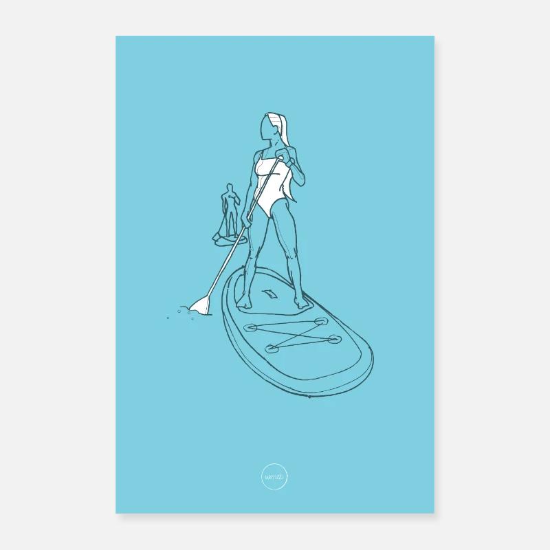Paddelbrett Poster 40x60 cm