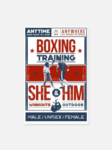 Boxing training - Poster - Poster 40x60 cm - Weiß