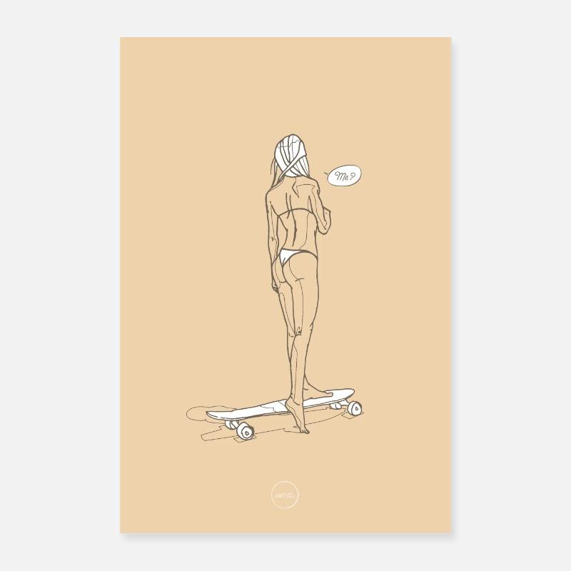 Sexy skateboardeuse Poster 40 x 60 cm