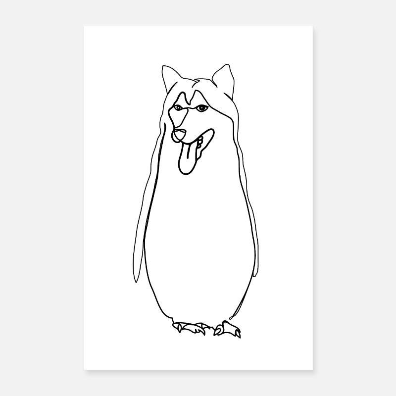 Husky penguin Poster 16" x 24" (40x60 cm)