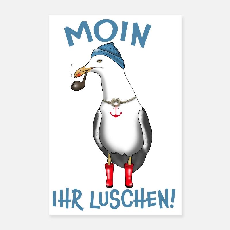 Moin ihr Luschen - Poster 40x60 cm - Weiß