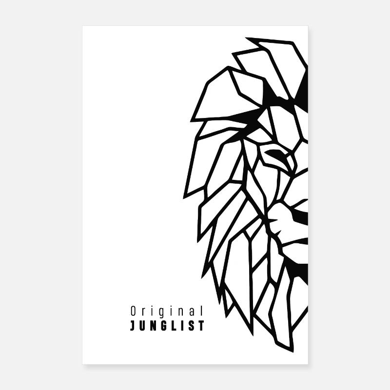 Löwenkopf [weiß] Poster 40x60 cm