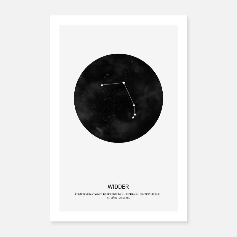 Sternzeichen Widder Tierkreiszeichen Plakat Poster 40x60 cm
