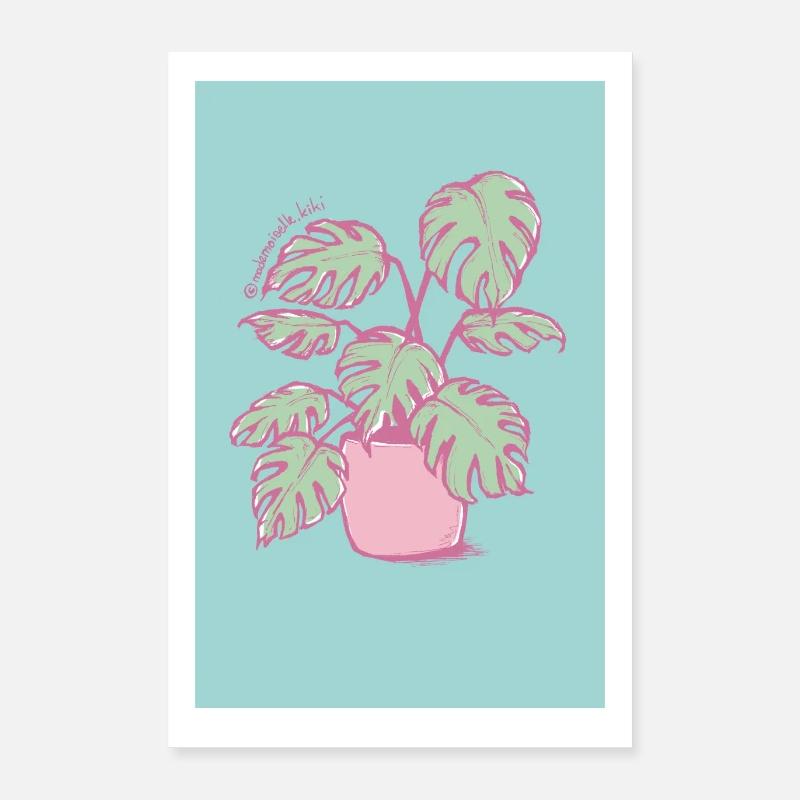 Monstera - Poster 40 x 60 cm - blanc