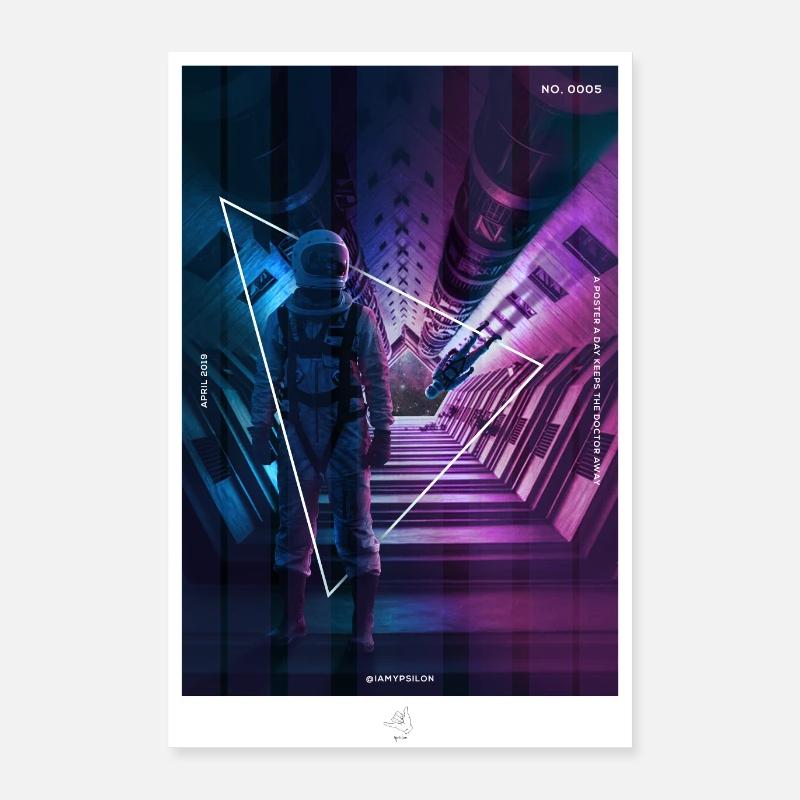 Astronauts Of Gravity - Poster 40x60 cm - Weiß