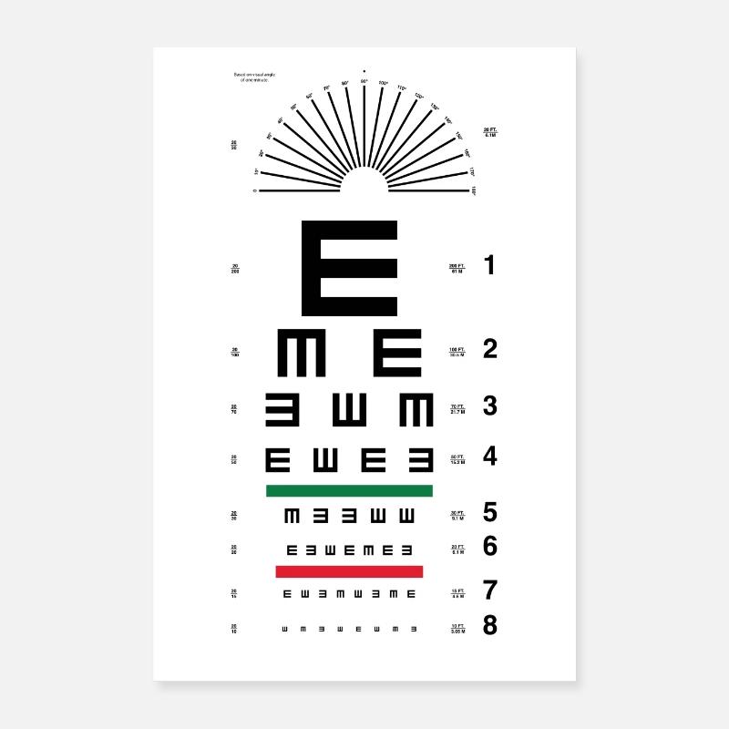 Snellen Eye Chart Poster 16" x 24" (40x60 cm)
