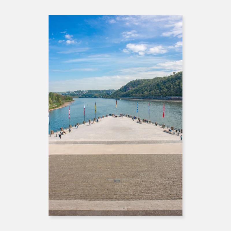 Affiche du Rhin et de la Moselle de Deutsches Eck Koblenz Poster 40 x 60 cm