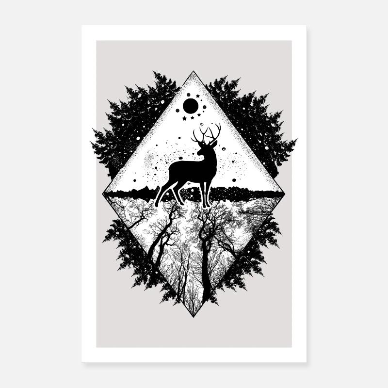 Forest tattoo poster Poster 16" x 24" (40x60 cm)