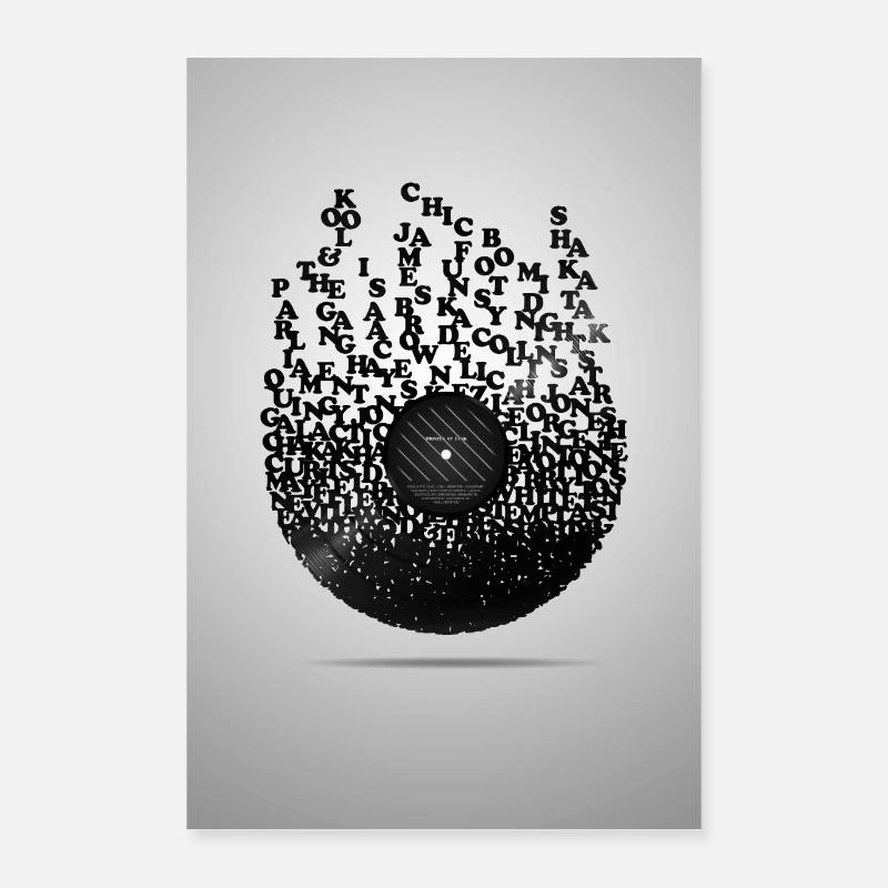 Funky vinyl Poster - Poster 40 x 60 cm - blanc