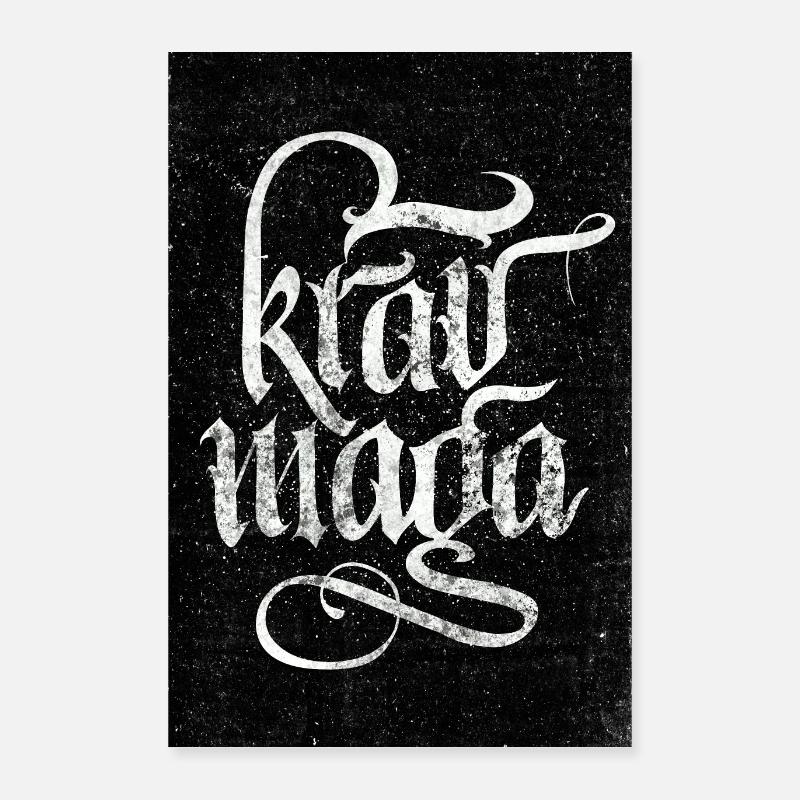 Affiche de typographie d'autodéfense Krav Maga Poster 40 x 60 cm