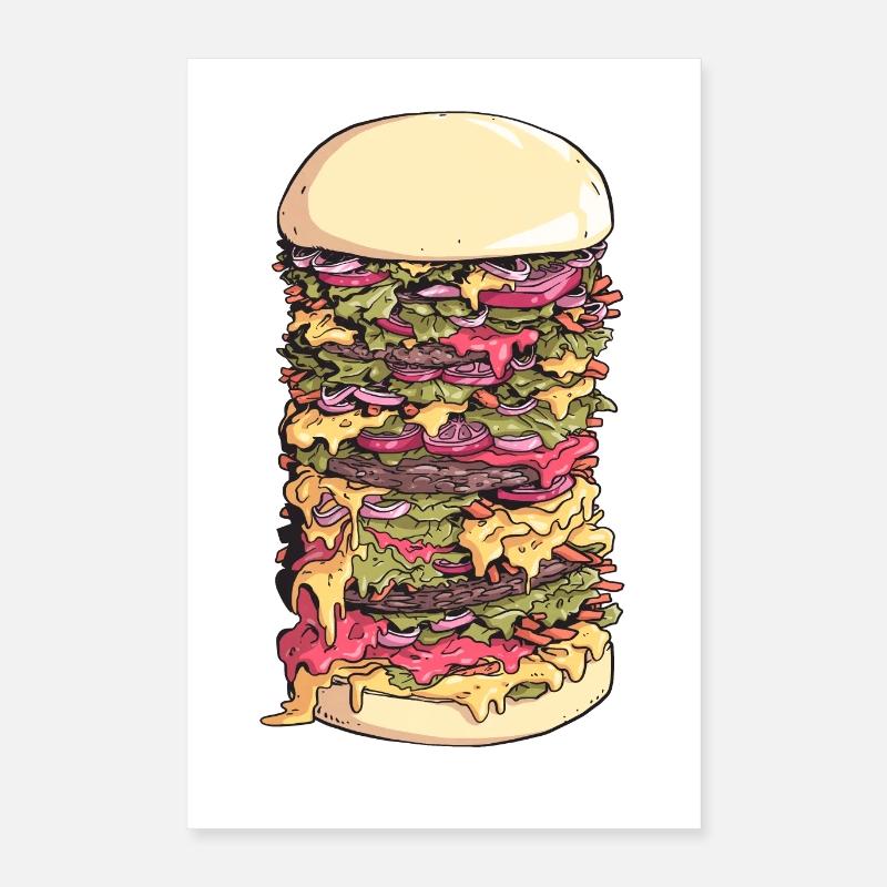 Monster Hamburger Poster 16" x 24" (40x60 cm)