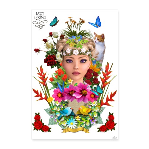 Poster - Lady spring -by- T-shirt chic et choc - Poster 40 x 60 cm