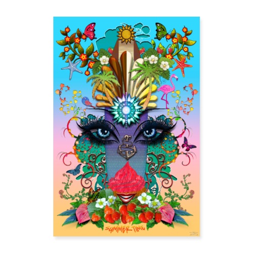 Poster - Summer Time - couleur tropique - Poster 40 x 60 cm