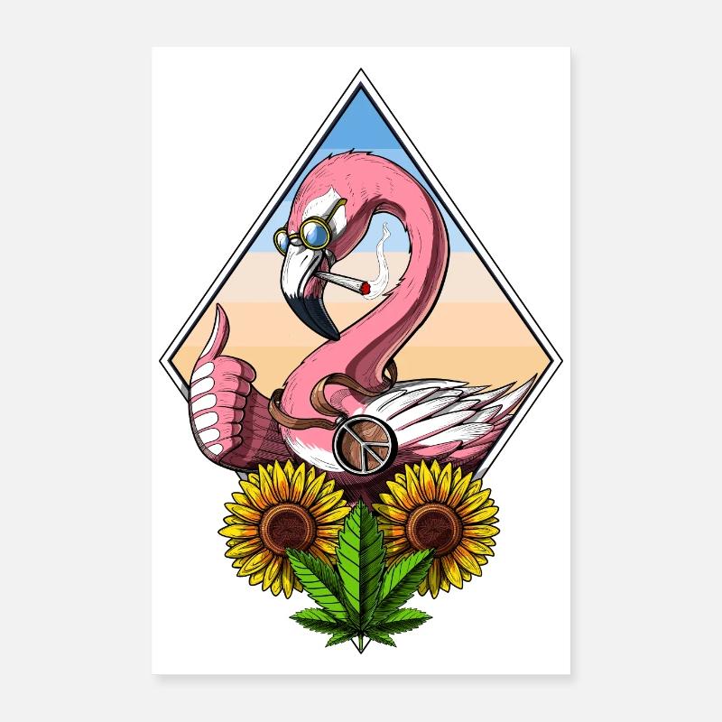 Flamingo Bird Stoner Poster 16" x 24" (40x60 cm)