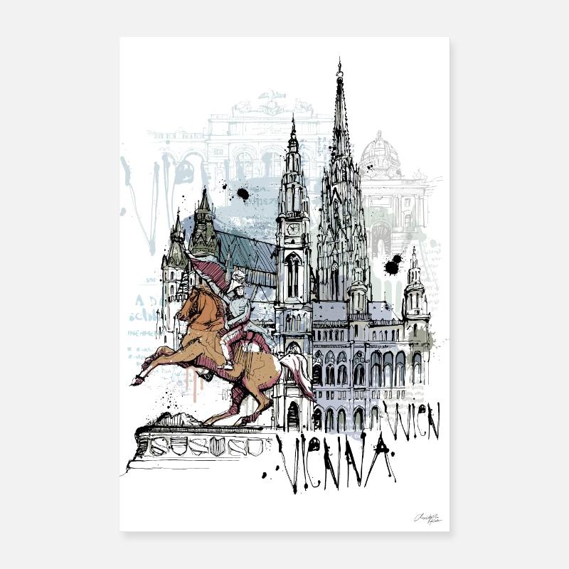 Collage de Vienne - Poster 40 x 60 cm - blanc