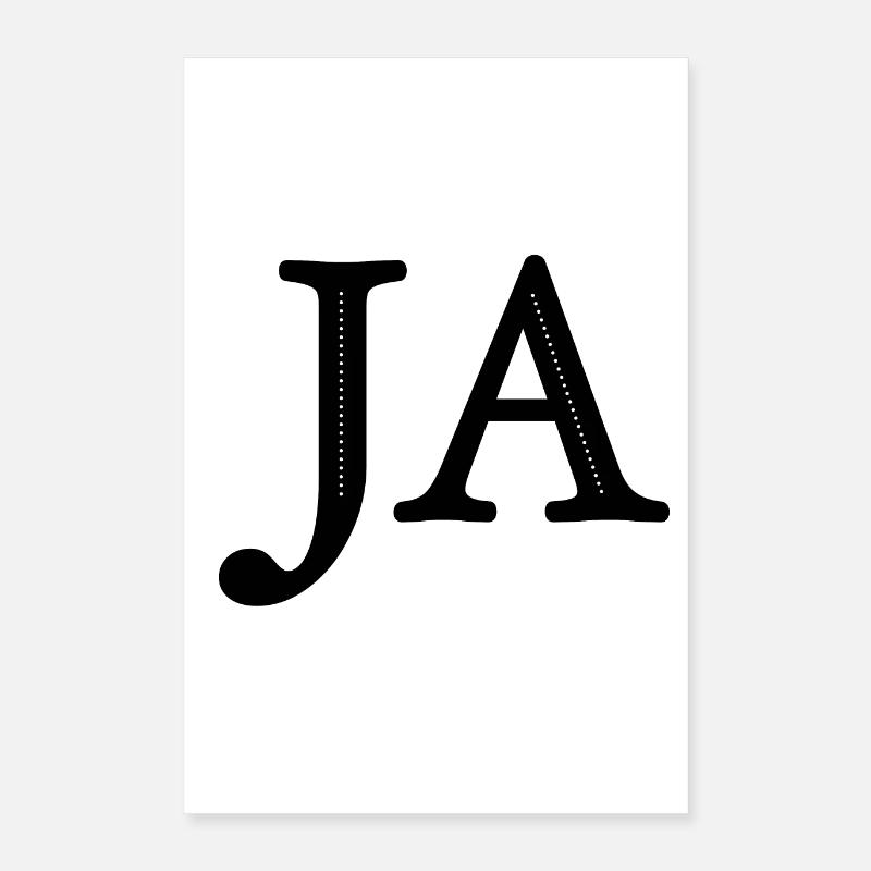 OUI avec points - Poster 40 x 60 cm - blanc