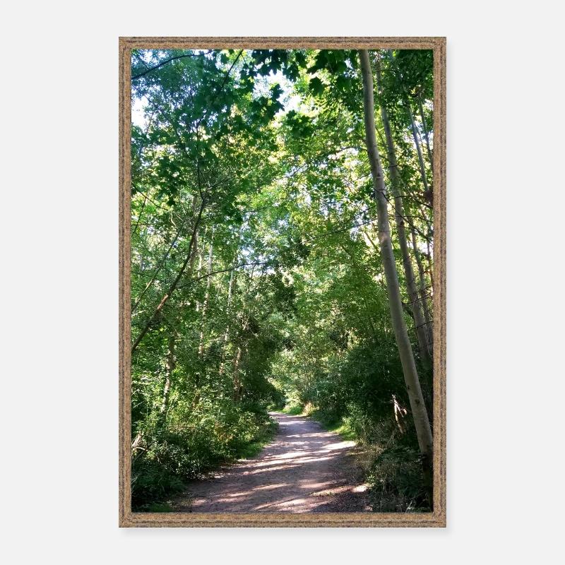 Waldweg im Shabby Bilderrahmen Poster 40x60 cm