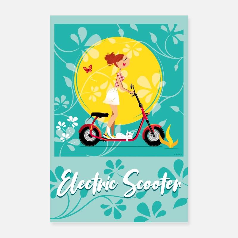 ELECTRICSCOOTER2 - Poster 40x60 cm - Weiß