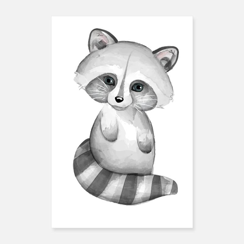 Netter Babywaschbär Poster 40x60 cm
