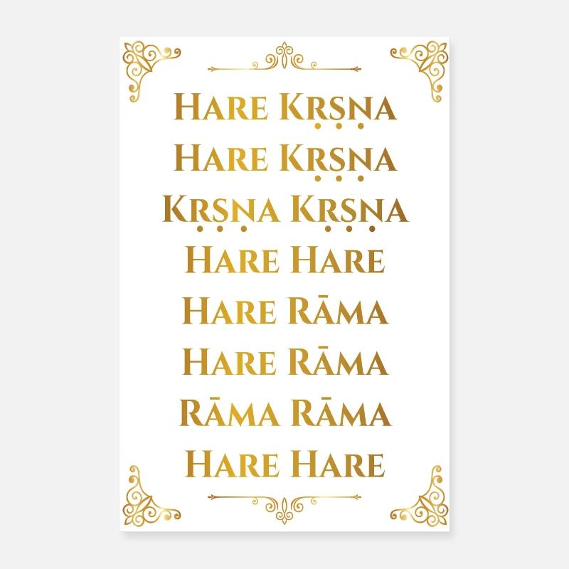 Affiche Maha mantra avec lettrage or Poster 40 x 60 cm