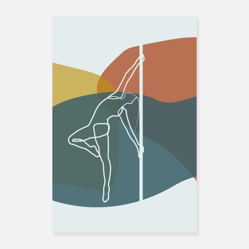 Pole dance Illustration Serie 1/3 - Poster 40 x 60 cm - blanc