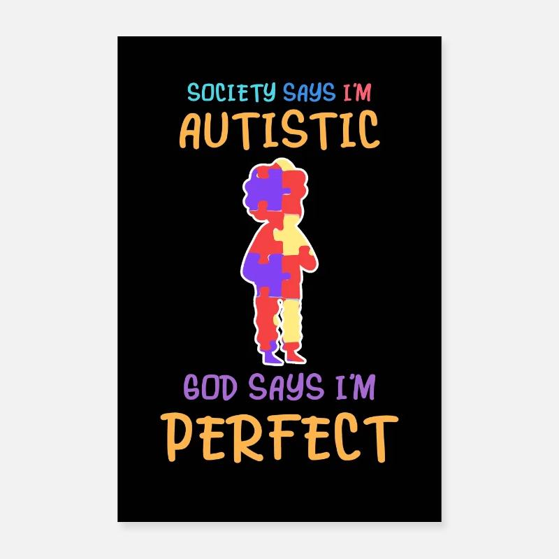 Autismus Kinder Bewusstsein Asperger Kind Autist Poster 40x60 cm