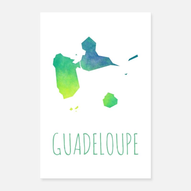 Guadeloupe - Poster 40 x 60 cm - blanc