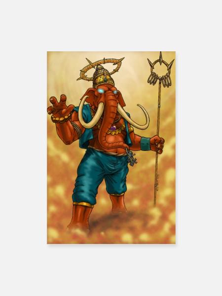 GANESH - Poster 40x60 cm - Weiß