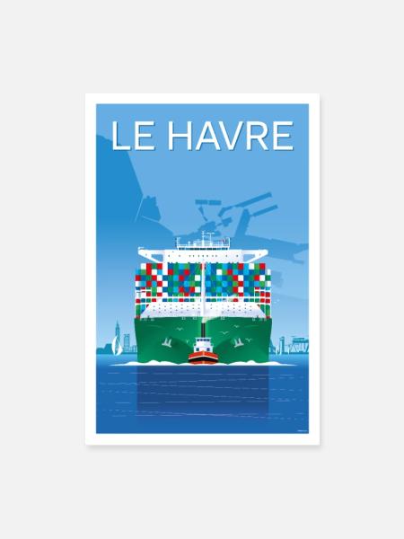 der Containerhafen - Poster 40x60 cm - Weiß