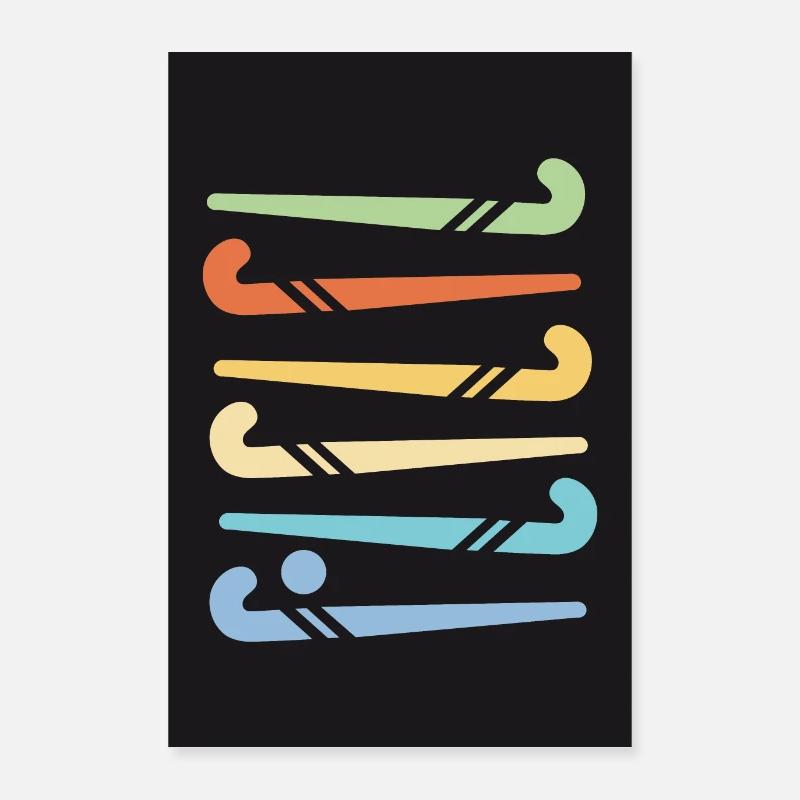 Hockeyschläger Poster - Poster 40x60 cm - Weiß