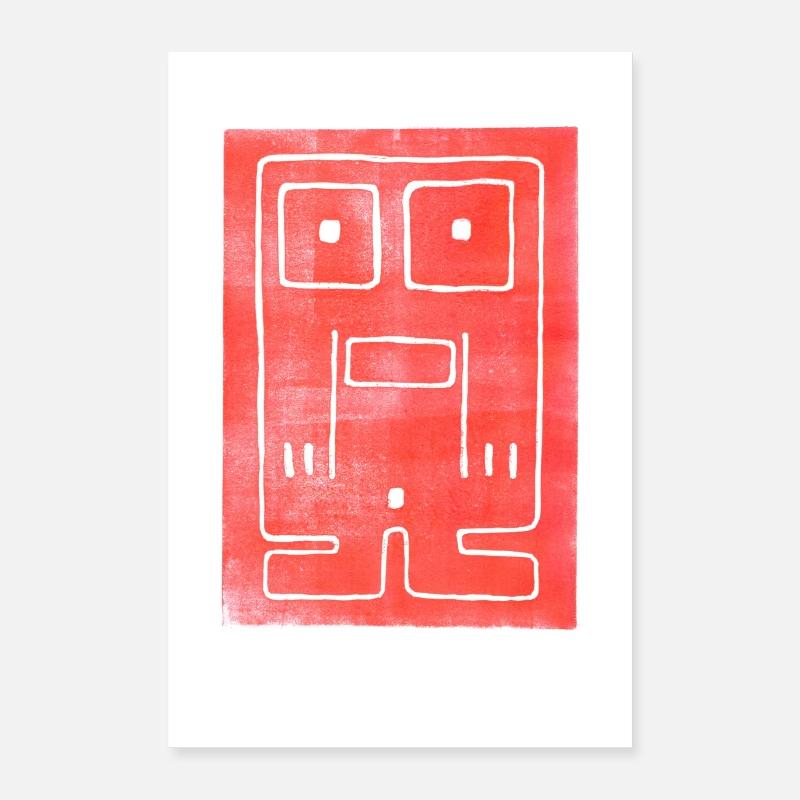 Impression d’art de figure abstraite - Poster 40 x 60 cm - blanc